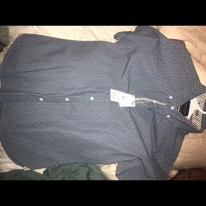 Denim and flower slim fit Medium button shirt